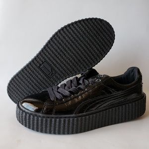 New Puma Fenty Rihanna Creeper Wrinkled Patent BLK